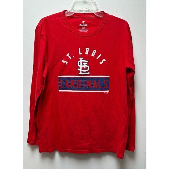 Fanatics men’s red long sleeve St Louis Cardinals t-shirt size Large. #32-1230 - Picture 1 of 4